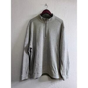 Tommy Bahama Men’s Quarter Zip Pullover Sweater - Green Gray Cotton - XXL